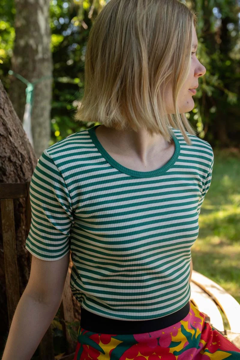 Danerolemodel Ribbing Tee Verde/Chalk