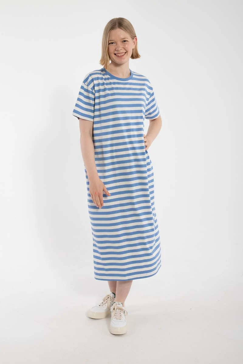 Danebasic Sweet Dress Waterblue/Chalk