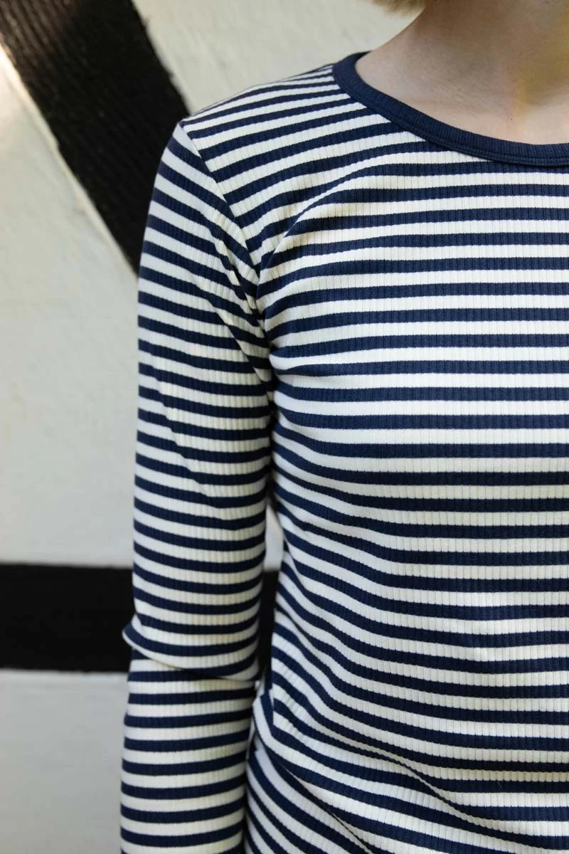 Danehero Ribbing Tee Dk Navy/Chalk