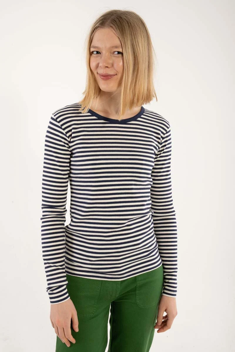 Danehero Ribbing Tee Dk Navy/Chalk
