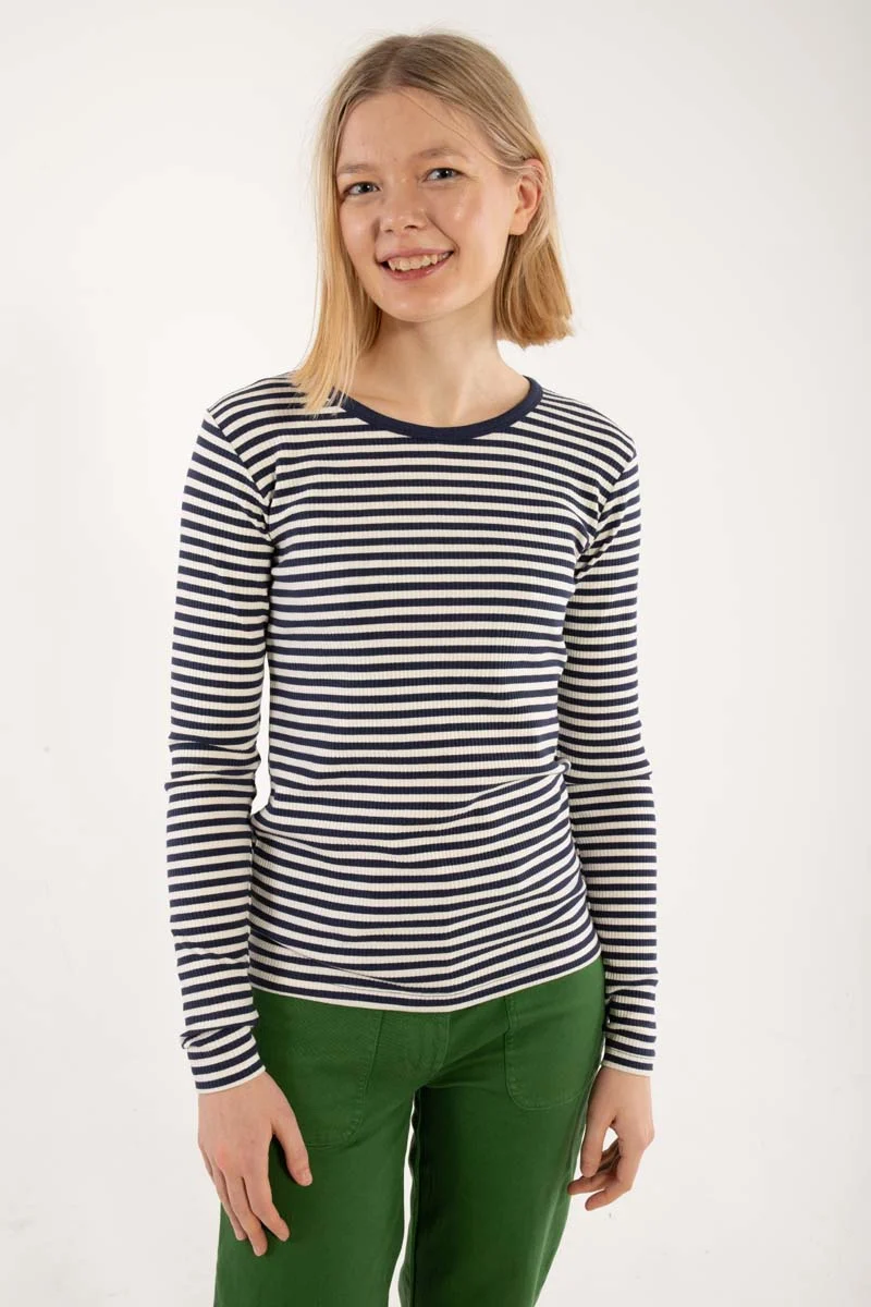 Danehero Ribbing Tee Dk Navy/Chalk