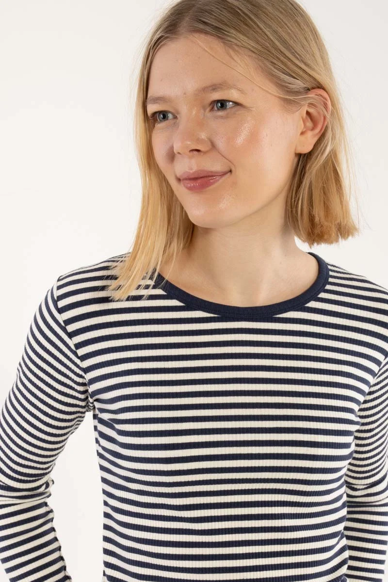 Danehero Ribbing Tee Dk Navy/Chalk