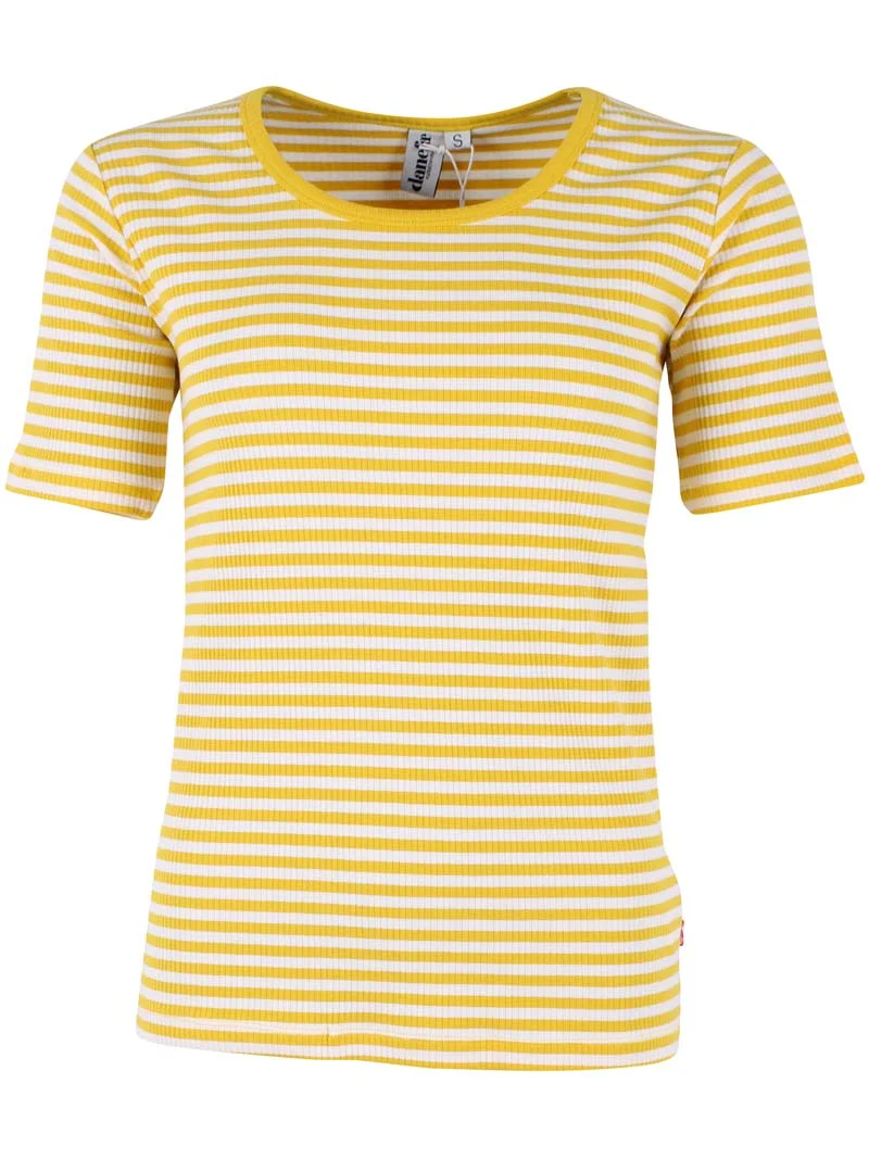 Danerolemodel Ribbing Tee Faded Yellow/Chalk