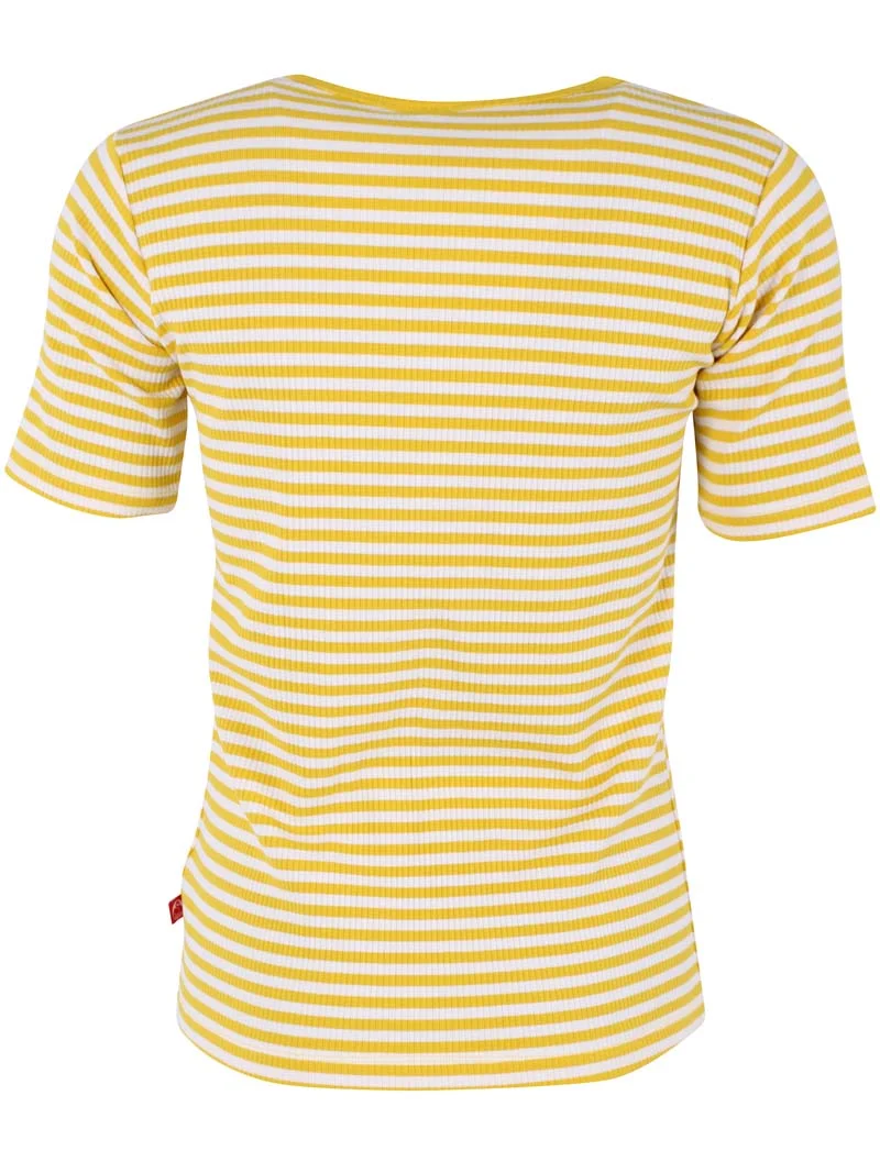 Danerolemodel Ribbing Tee Faded Yellow/Chalk