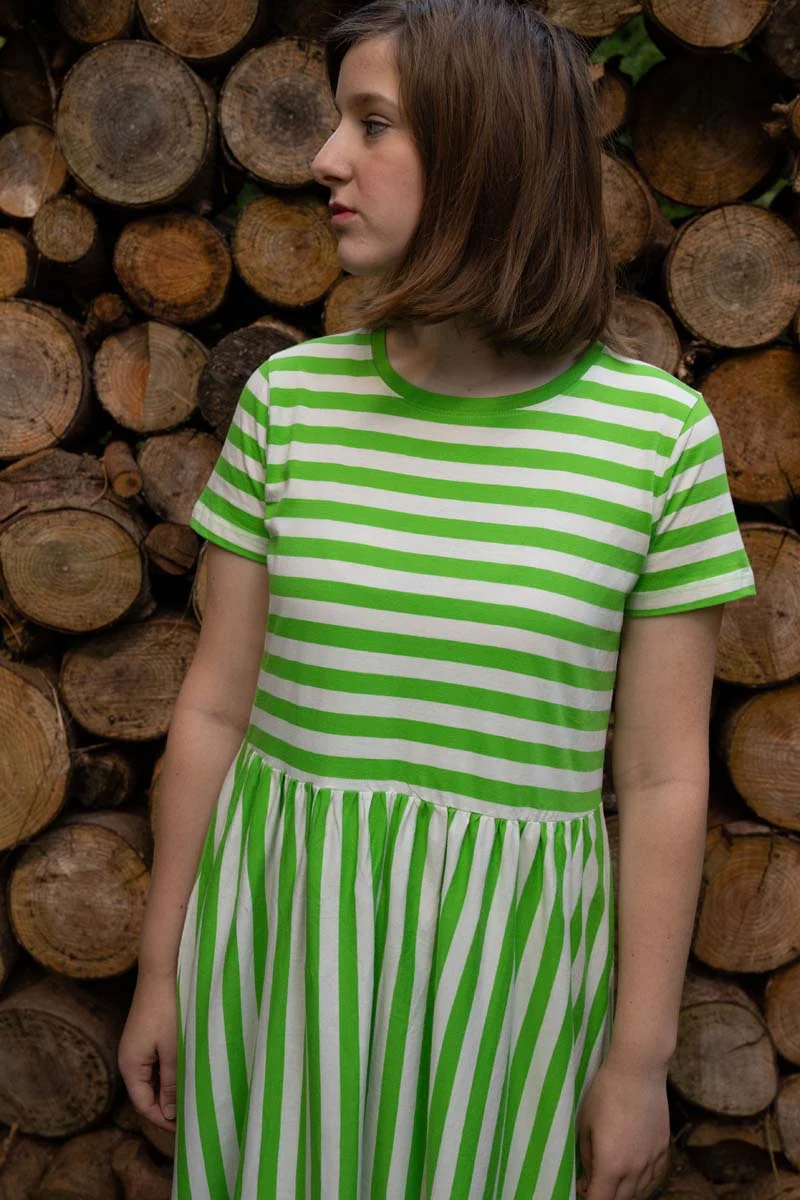 Danebasic Kroeyer Dress Bright Green/Chalk