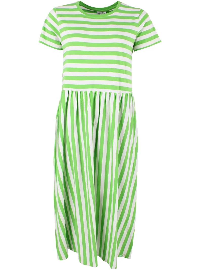 Danebasic Kroeyer Dress Bright Green/Chalk