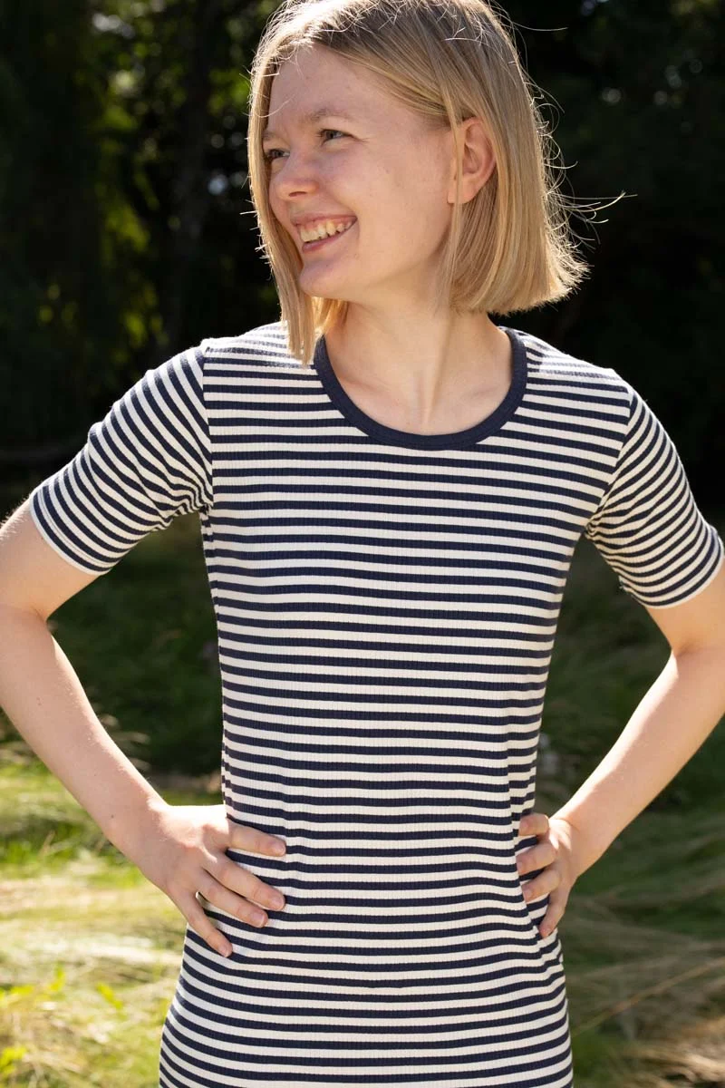 Danicon Ribbing Dress Dk Navy/Chalk