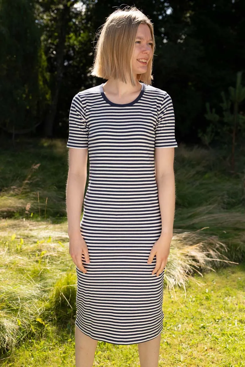 Danicon Ribbing Dress Dk Navy/Chalk