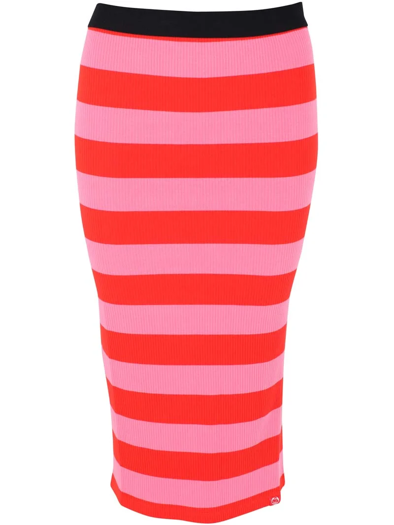 Daneleader Ribbing Skirt Summer Red/Bright Pink