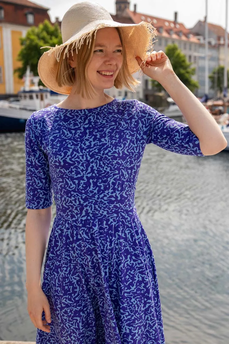 Danecharlotte Slub Dress Waterblue RIPPLES