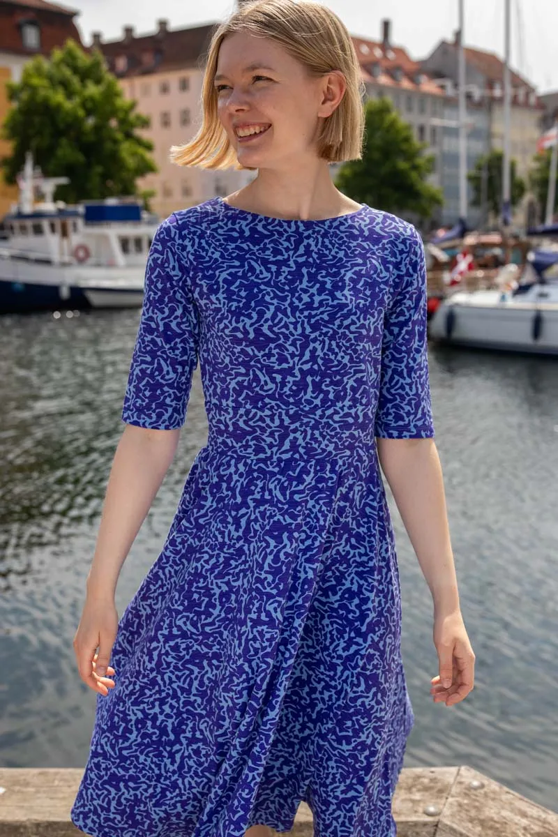 Danecharlotte Slub Dress Waterblue RIPPLES
