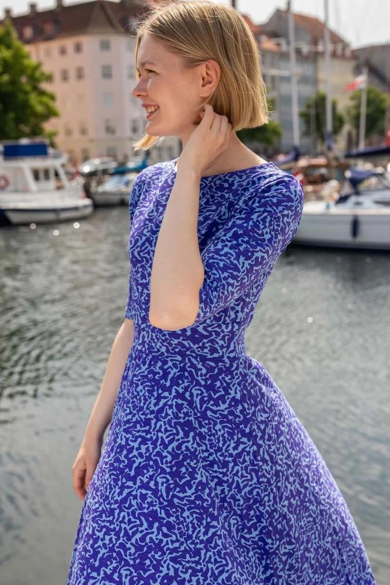 Danecharlotte Slub Dress Waterblue RIPPLES