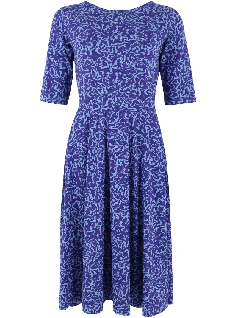 Danecharlotte Slub Dress Waterblue RIPPLES