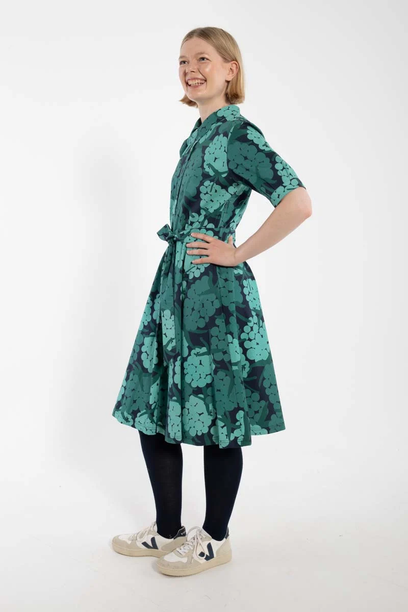 Daneribe Poplin Stretch SS Dress Dk Navy MAXIBERRY