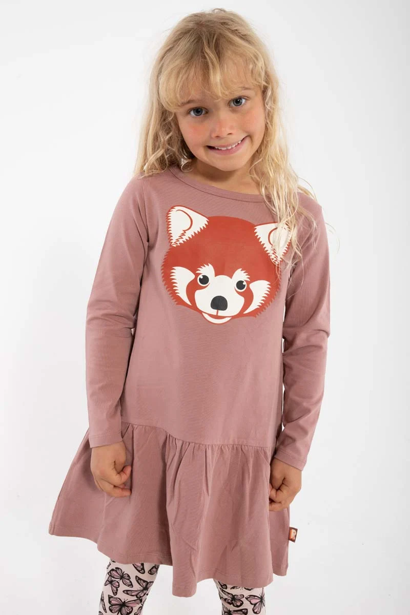 Dyrbirdy Dress Dk Rose Beige ROED PANDA