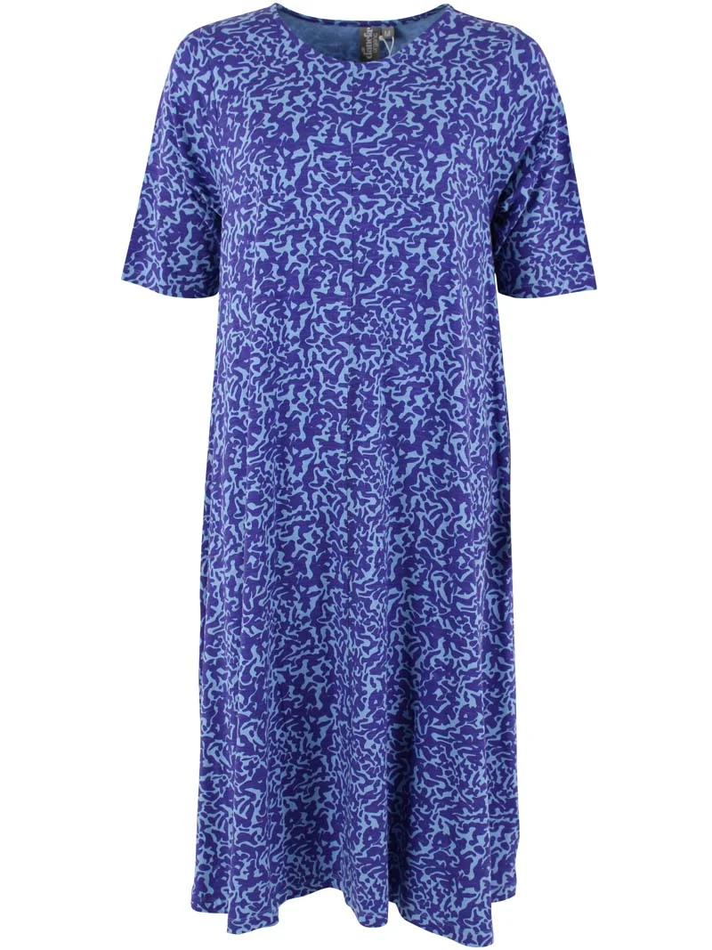 Danalberte Slub Dress Waterblue RIPPLES