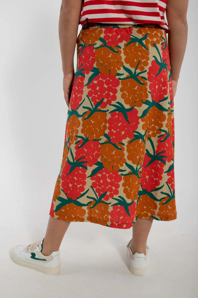 Danevisit Searsucker Skirt Beige MAXIBERRY