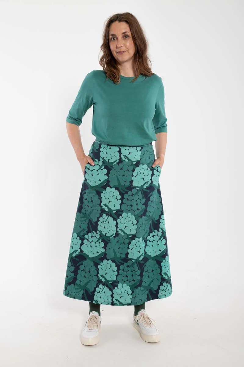 Danebrava Poplin Stretch Skirt Dk Navy MAXIBERRY