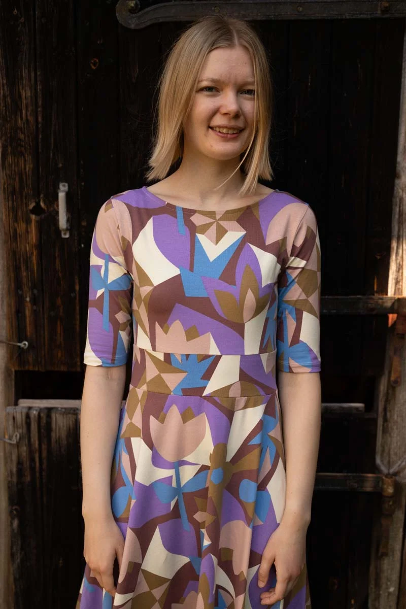 Danecharlotte Cotton Dress Dk Rose Beige GEOFLEUR