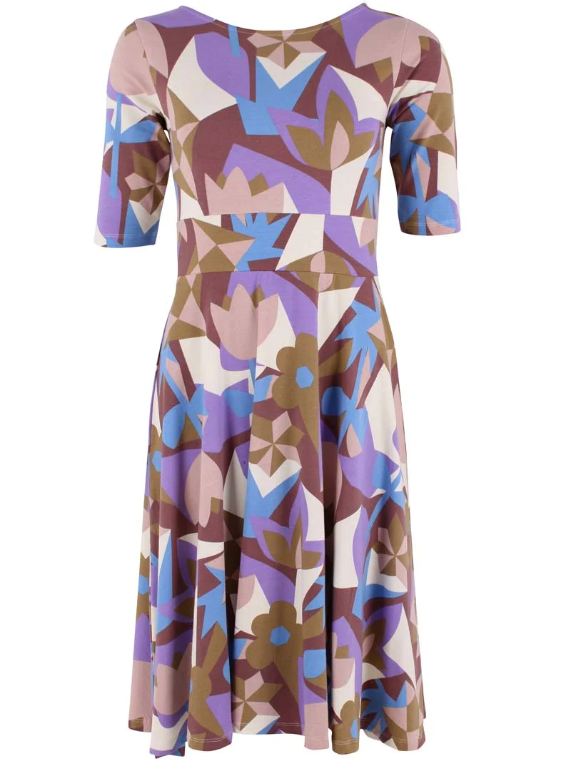 Danecharlotte Cotton Dress Dk Rose Beige GEOFLEUR