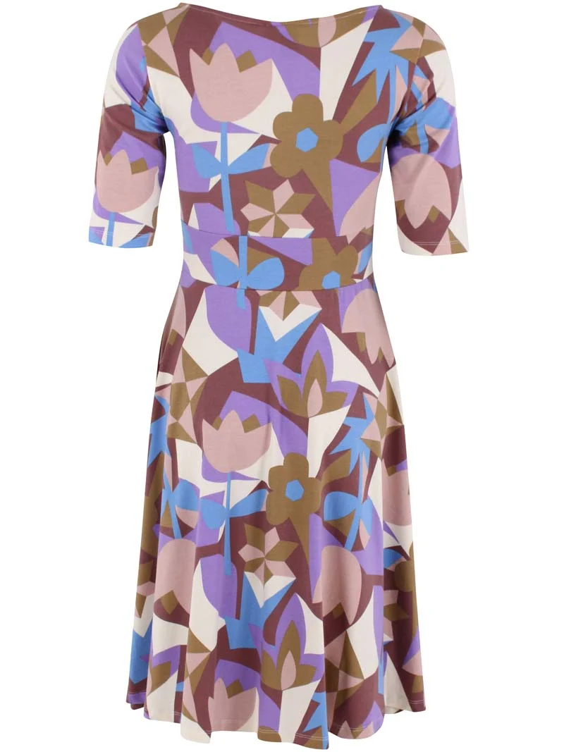 Danecharlotte Cotton Dress Dk Rose Beige GEOFLEUR