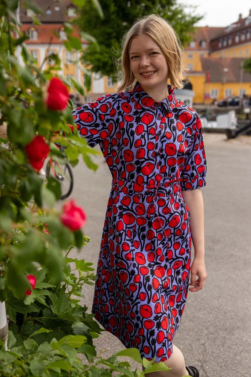 Danesusanne Poplin Stretch Dress Lilla POPPY