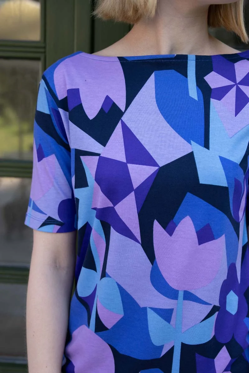 ORGANIC - Daneboat Neck Interlock Tee Dk Navy GEOFLEUR