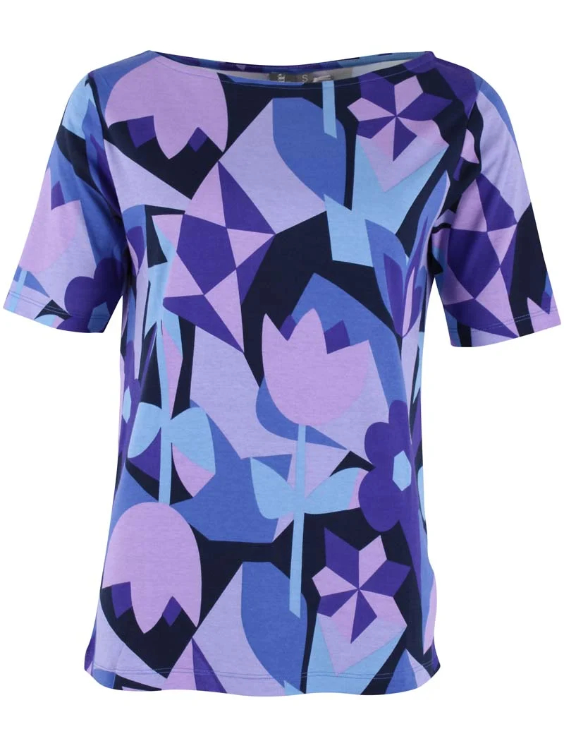 ORGANIC - Daneboat Neck Interlock Tee Dk Navy GEOFLEUR