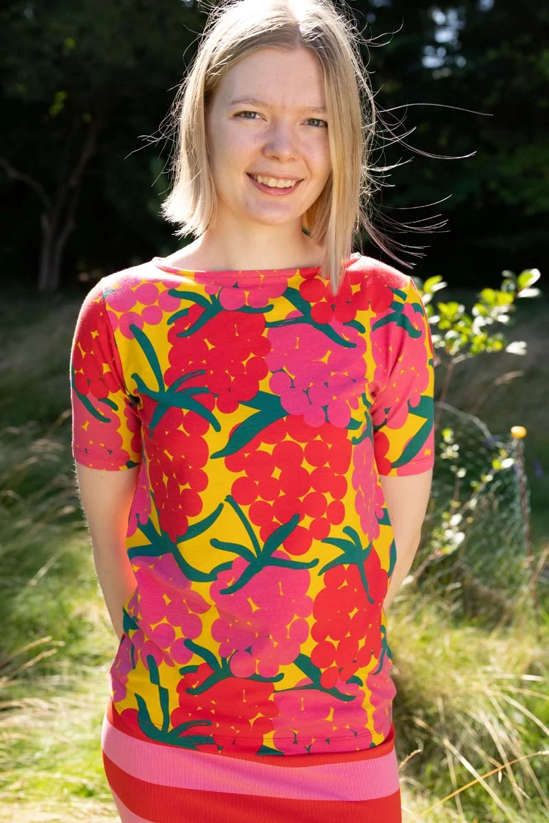 Daneboat Neck Cotton Tee Yellow MAXIBERRY
