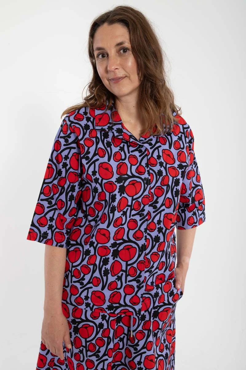 Danesolidary Poplin Stretch Shirt Lilla POPPY