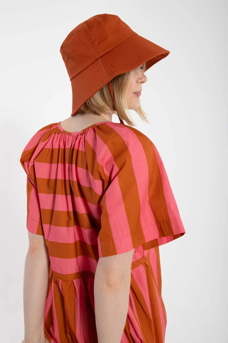 Daneluft Smooth Poplin Dress Bright Pink/Light Rust