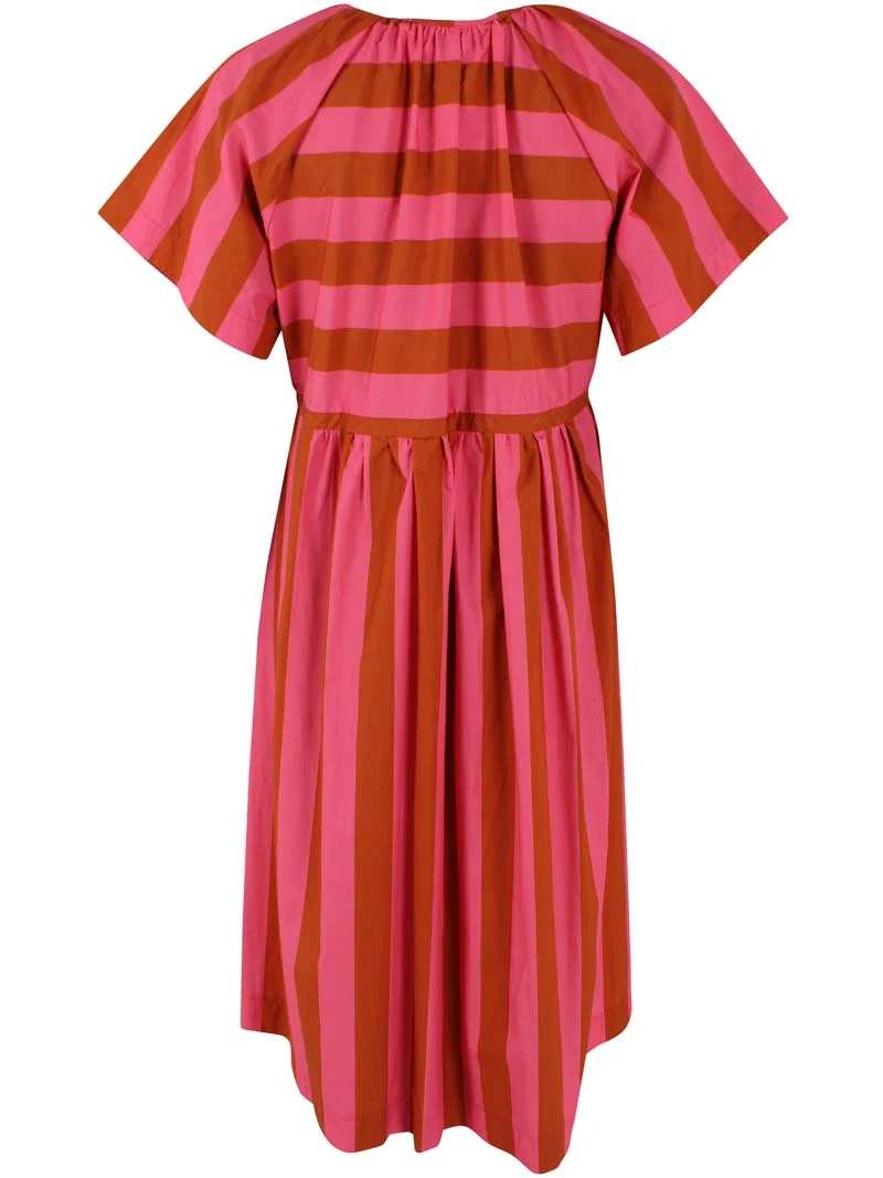 Daneluft Smooth Poplin Dress Bright Pink/Light Rust