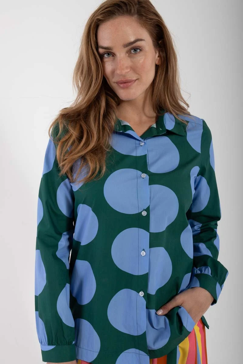 Danerosemary Smooth Poplin Shirt Verde DREAMYDOTS