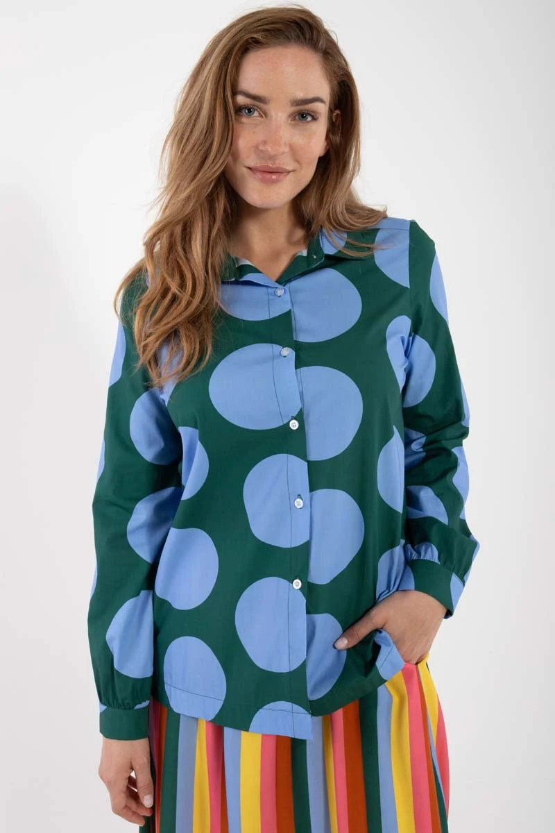 Danerosemary Smooth Poplin Shirt Verde DREAMYDOTS