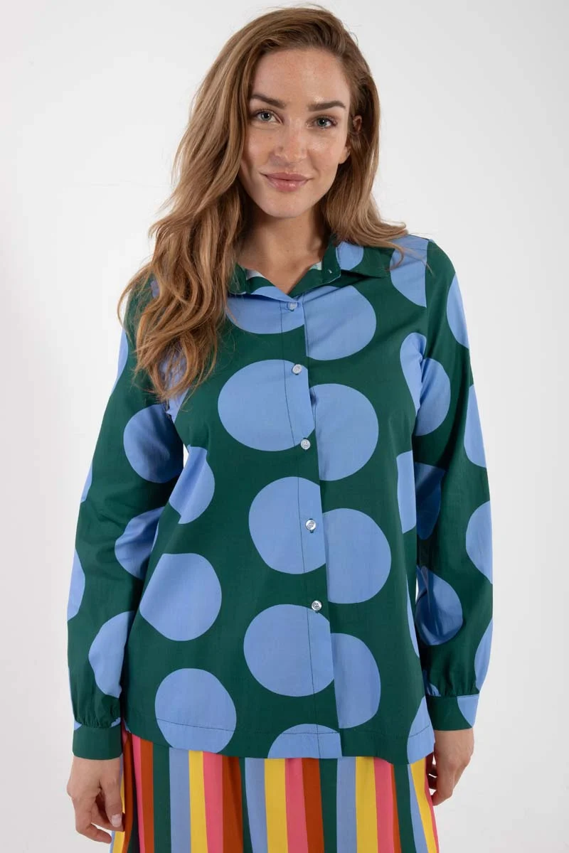 Danerosemary Smooth Poplin Shirt Verde DREAMYDOTS