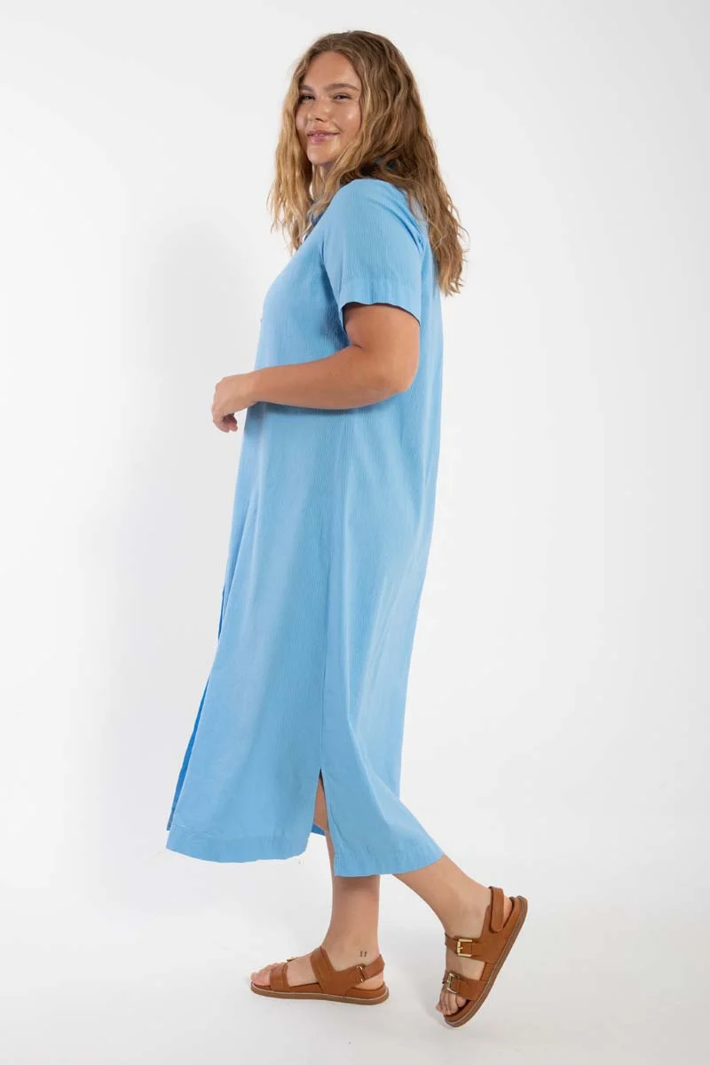 Danepippi SS Searsucker Dress Sky Blue