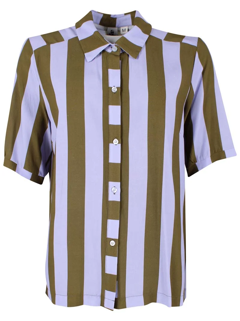 Danesyren SS Viscose Shirt Lilla/Olive