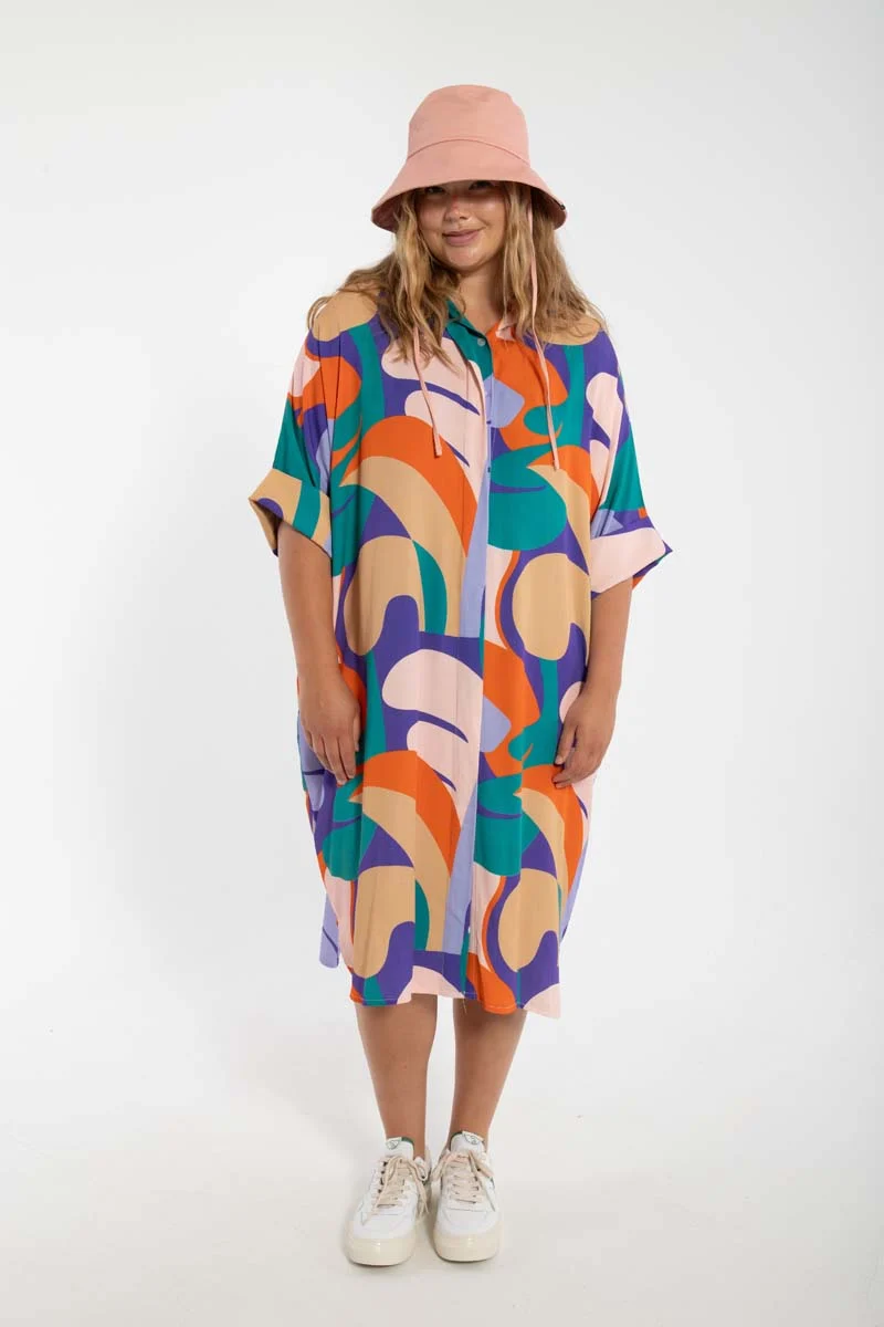 Danetiki Viscose Dress Cold Purple TROPS