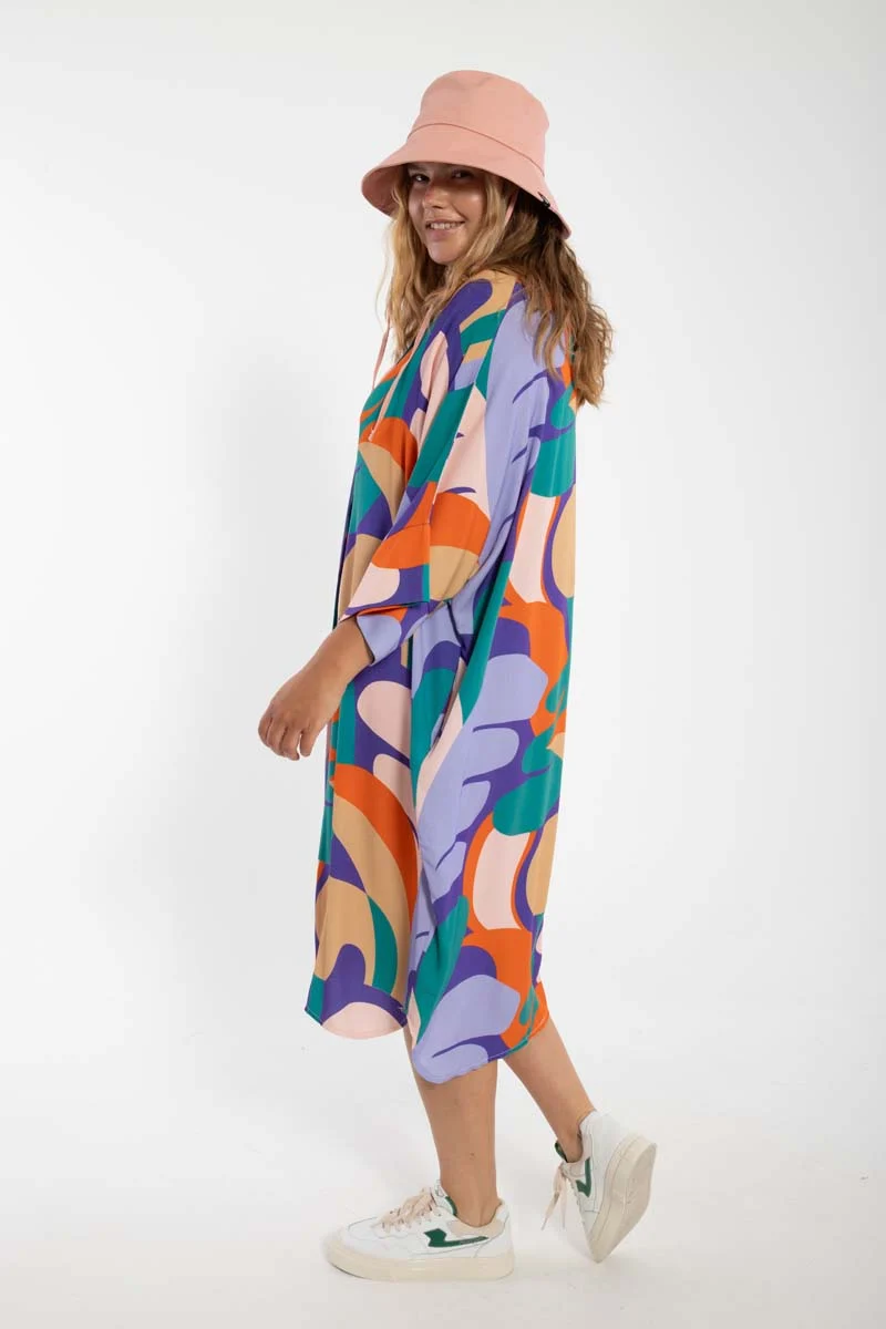 Danetiki Viscose Dress Cold Purple TROPS