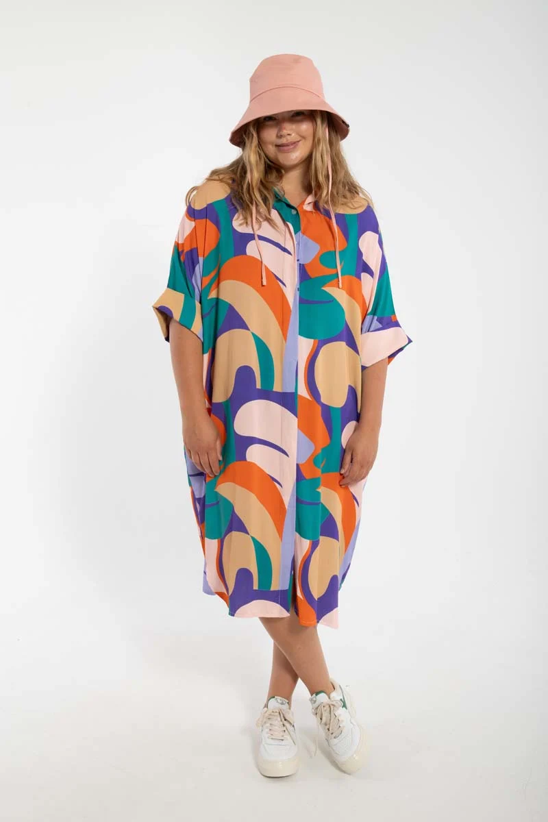 Danetiki Viscose Dress Cold Purple TROPS