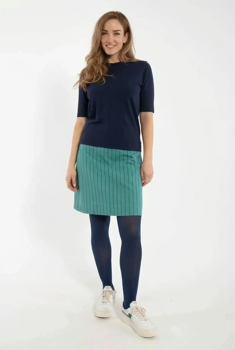 Danelondon Stretch Canvas Skirt Dk Navy/Verde