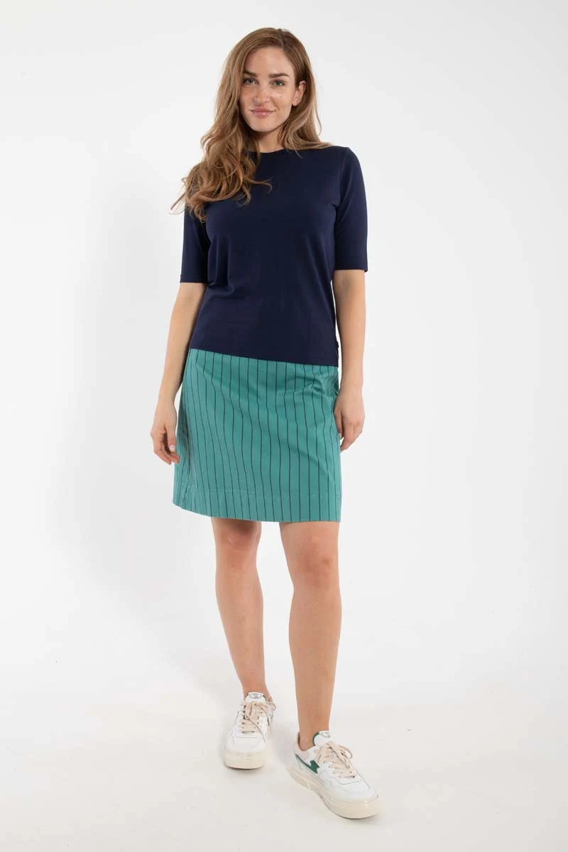 Danelondon Stretch Canvas Skirt Dk Navy/Verde