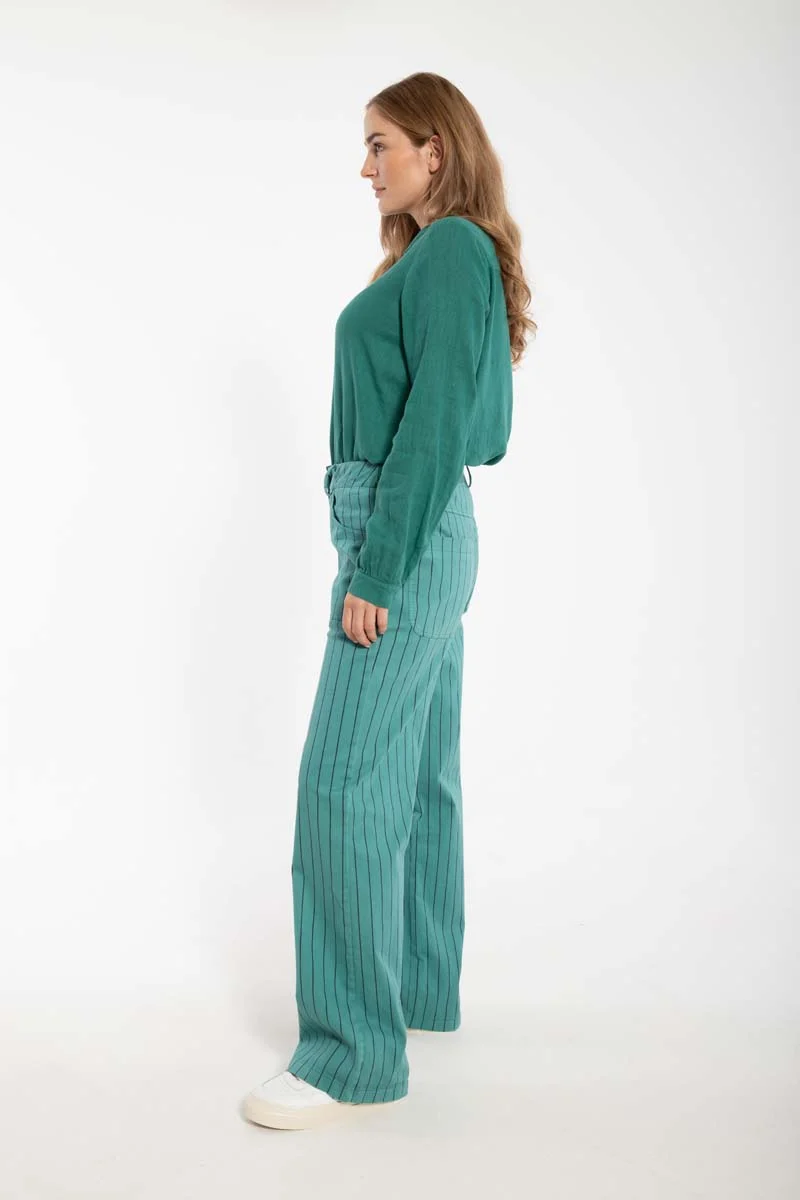 Danedaisy Stretch Canvas Pants Dk Navy/Verde