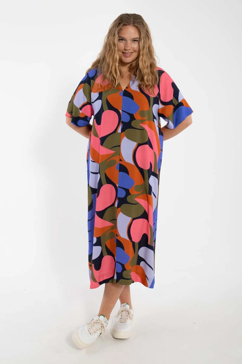 Danehostess Viscose Dress Dk Navy TROPS