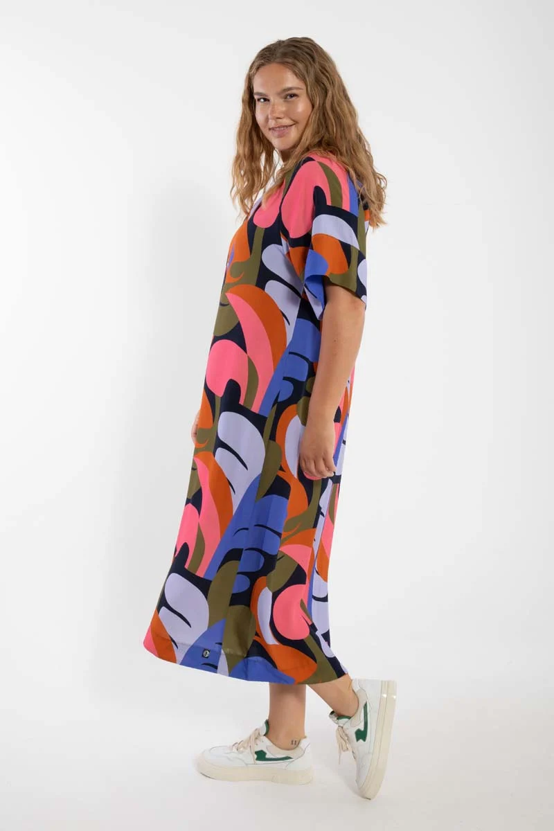 Danehostess Viscose Dress Dk Navy TROPS