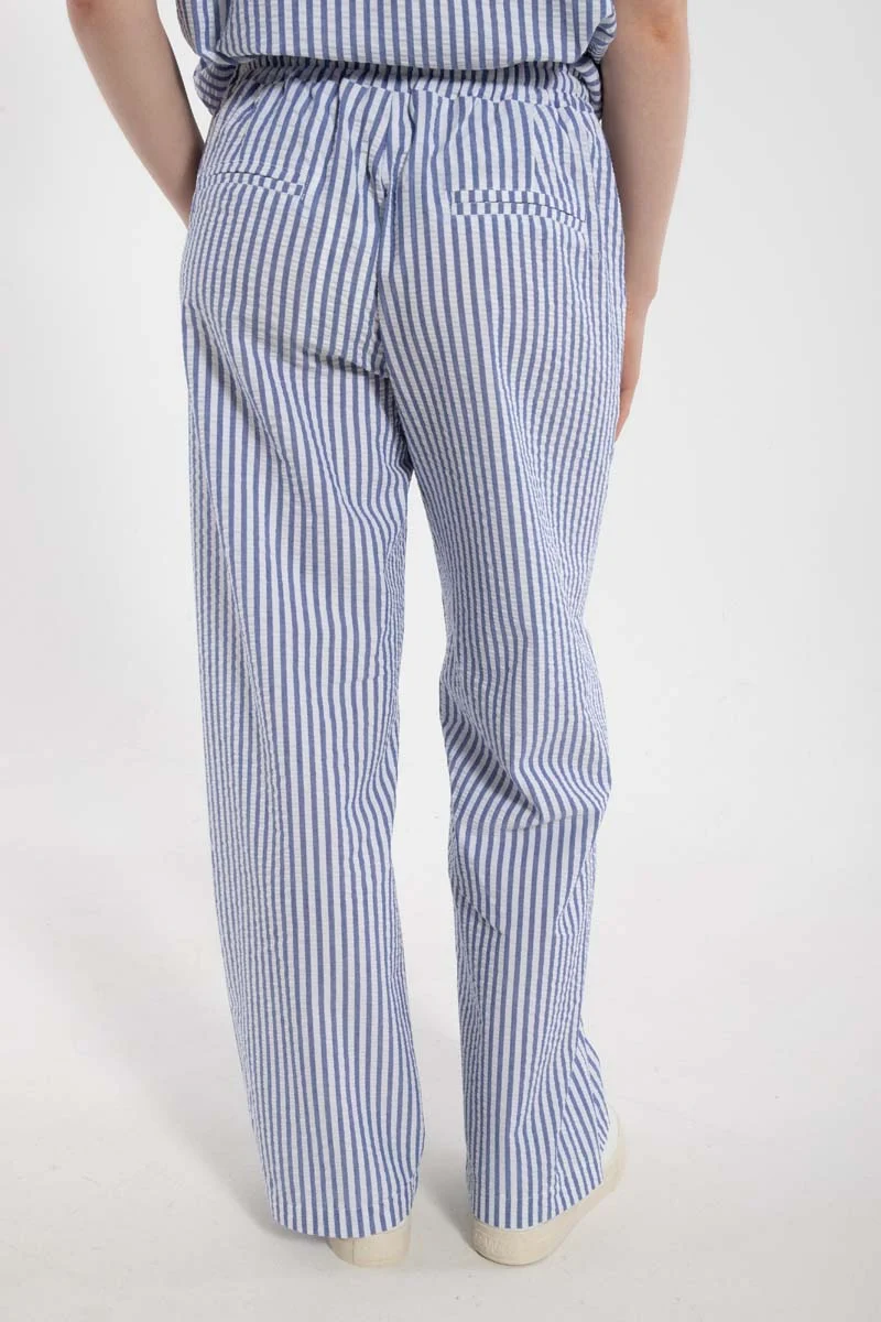 Danenynne Seersucker Pants Dk Navy/Chalk