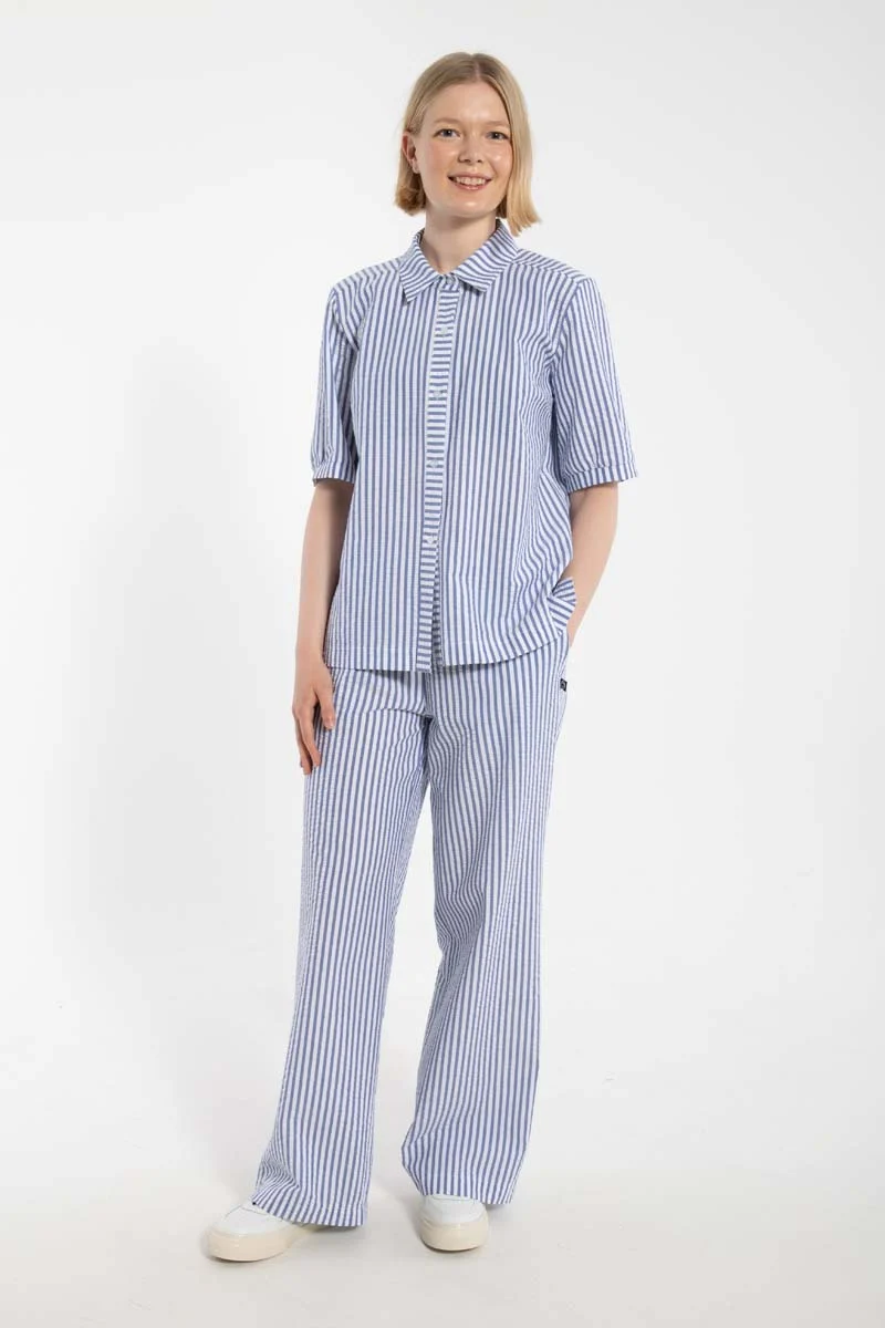 Danenynne Seersucker Pants Dk Navy/Chalk