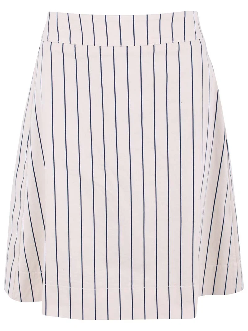 Danelondon Stretch Canvas Skirt Chalk/Dk Navy