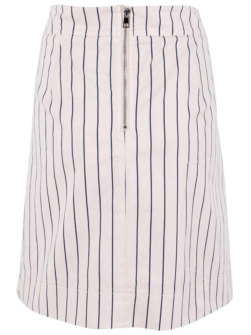 Danelondon Stretch Canvas Skirt Chalk/Dk Navy