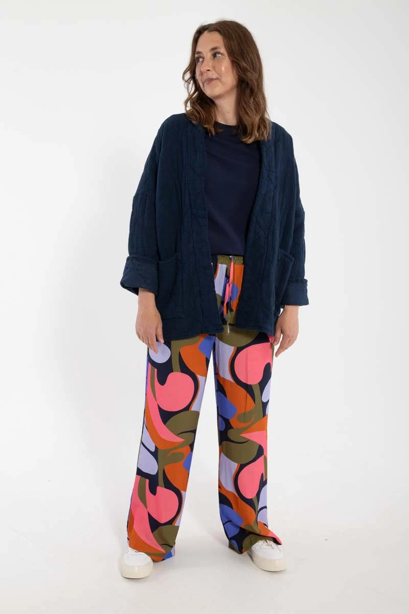 Danenynne Viscose Pants Dk Navy TROPS